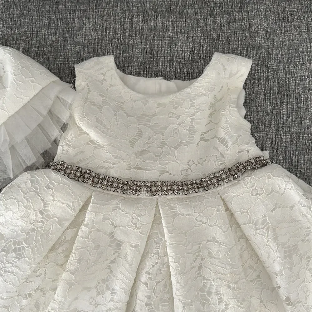 Baby Girls Dress Infant Princess Christening Baptism Party Formal 6/12 M…